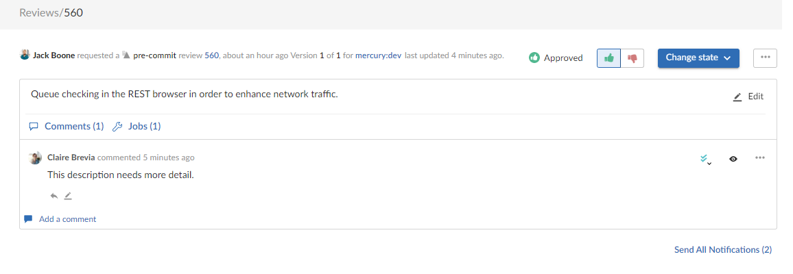 Image of the Review Description Section